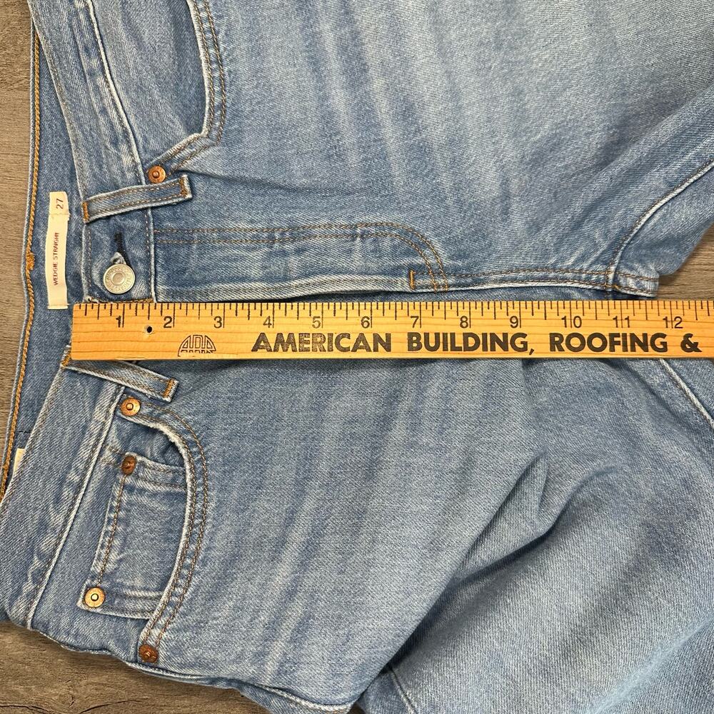 Levi's Premium Wedgie Fit Straight Jeans 27 Distressed - Picture 13 of 15